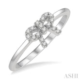 1/10 Ctw Bow Cutout Single Cut Diamond Petite Fashion Ring in 10K White Gold